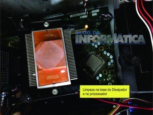 Dissipador limpo, sem pasta térmica