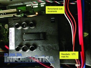 Dissipador montado sobre o processador