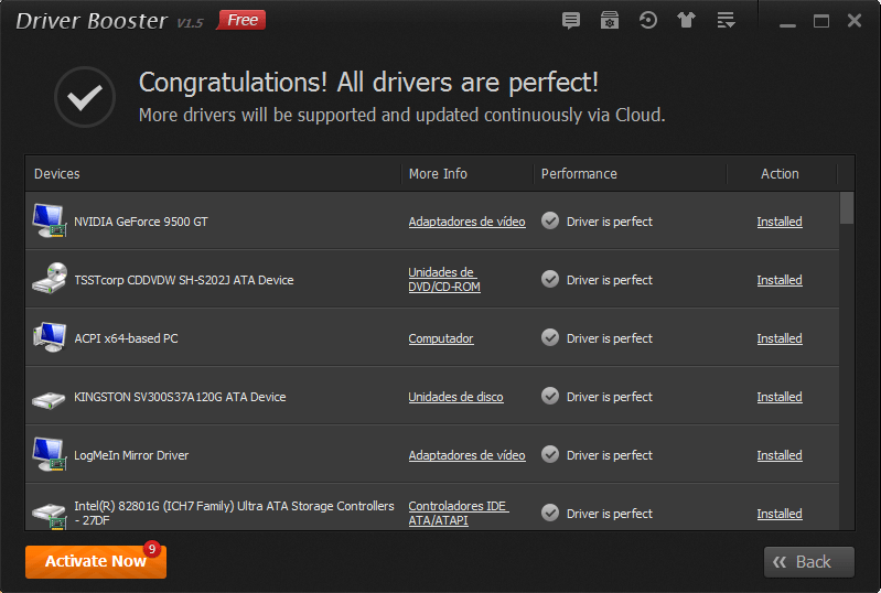 Download de drivers - Baixar drivers para PC 11 Driver Booster - Drivers instalados