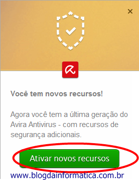 Novos recursos - Avira - Aviso inicial