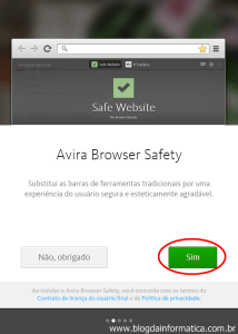 Novos recursos - Avira - Browser Safety