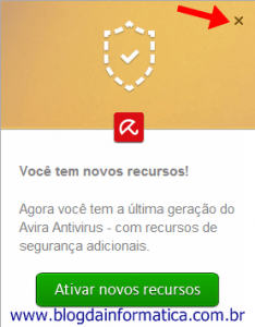 Novos Recursos - Avira - Fechando o aviso