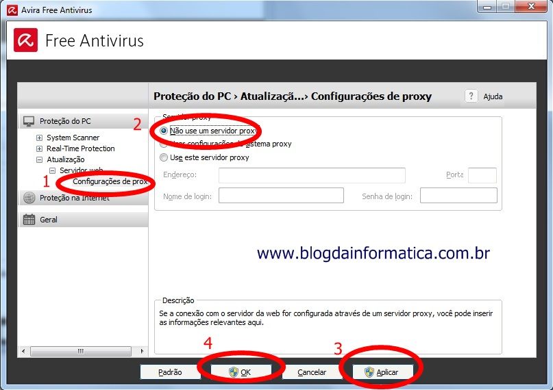 Avira - Servidor proxy