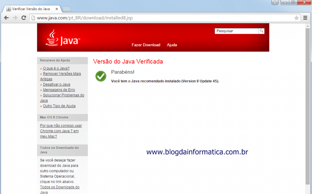 Google Chrome - Plugin Java - Versão 42 funcionando normalmente