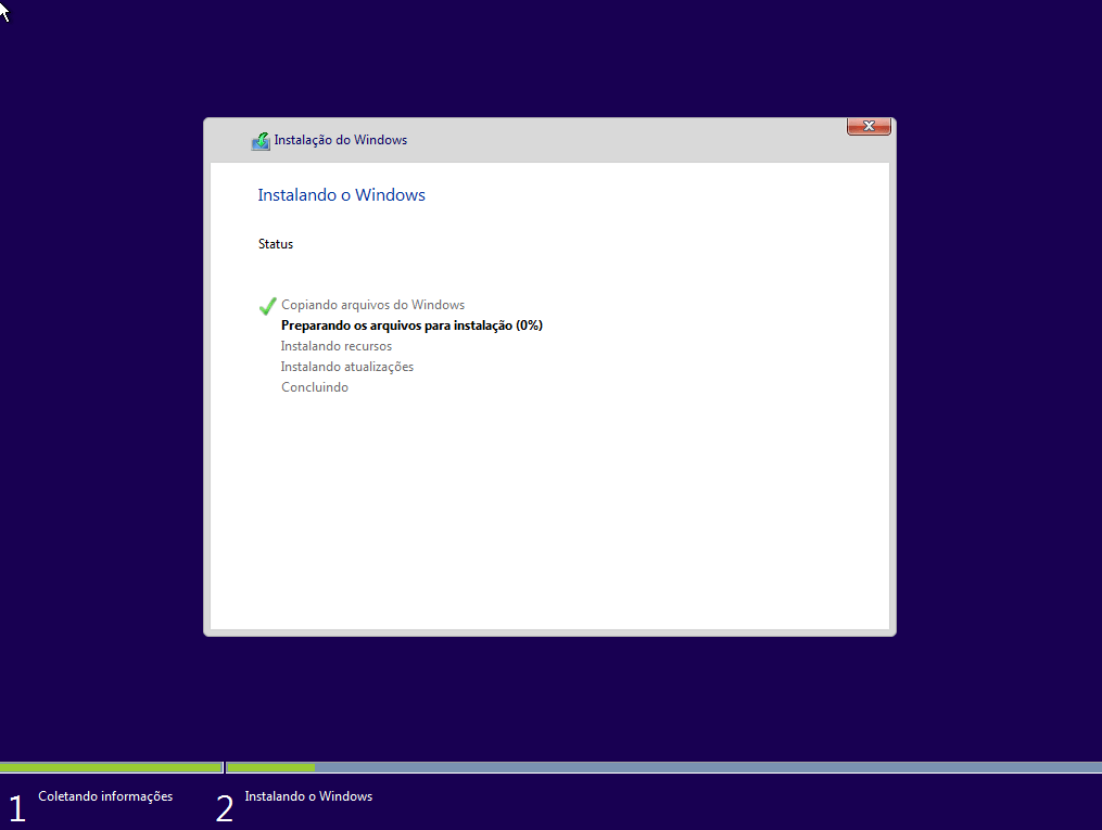 Windows 10 - Cópia dos arquivos