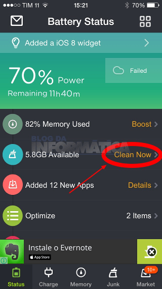 6 dicas para turbinar seu iPhone ou iPad 5 Battery Doctor - Tela inicial