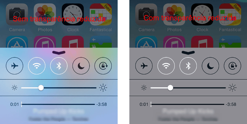 6 dicas para turbinar seu iPhone ou iPad 1 Redução da transparência