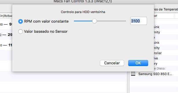 iMac com o cooler fazendo barulho 2 Ajustando a velocidade do cooler do iMac