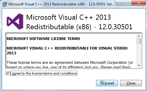 Pacote de redistribuição do Microsoft C++