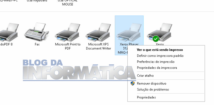 Não consigo remover minha impressora no Windows 1 Opções da impressora