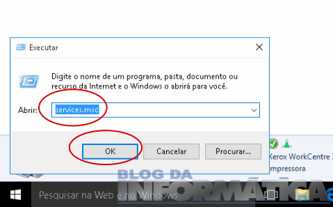 Executando o services.msc