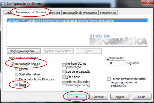 Iniciar Windows 7, 8 ou 10 em modo seguro 4 Windows 7, 8 ou 10 - Habilitando o modo seguro com rede