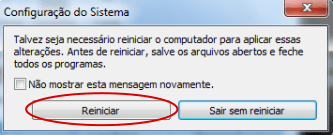 Iniciar Windows 7, 8 ou 10 em modo seguro 5 Msconfig - Reiniciar