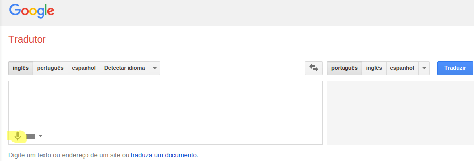 Google Tradutor - Falar o texto