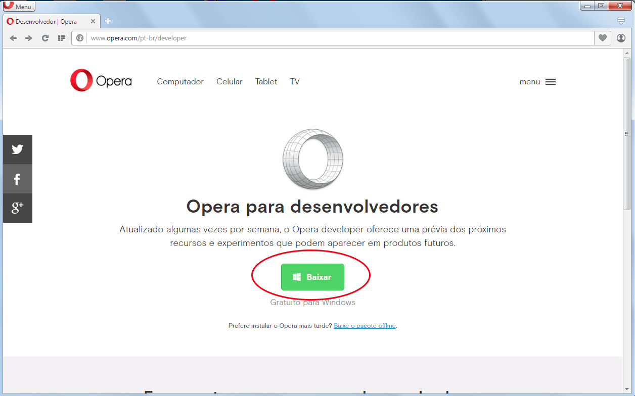 VPN Gratuita no seu Navegador 1 Site Opera Developer