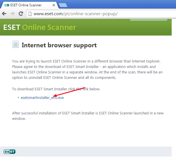 Download do Eset online scanner