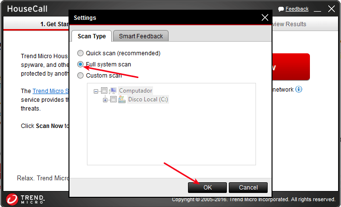 Limpando seu PC com antivírus online gratuitos 6 Full scan do Housecall