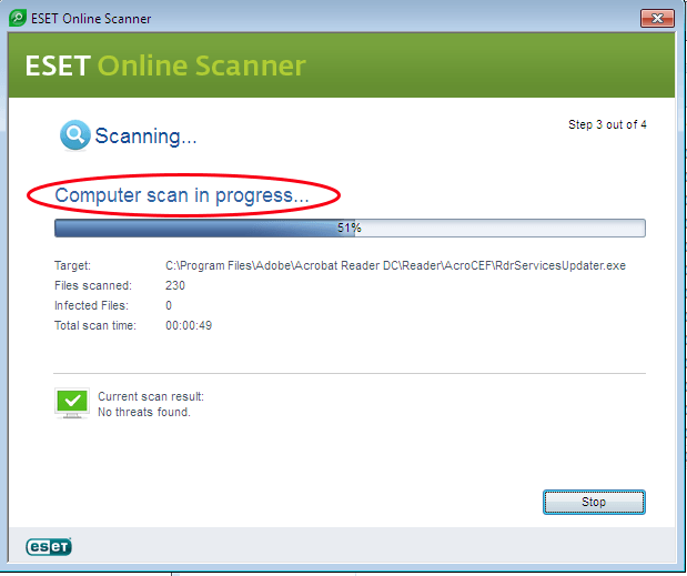Limpando seu PC com antivírus online gratuitos 16 Escaneamento do Eset