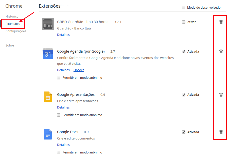 Google Chrome não abre ? Veja como resolver 6 Chrome - Gerenciando extensões
