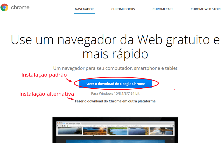 Chrome - Instalar da página oficial