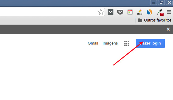 Chrome - Login na página inicial