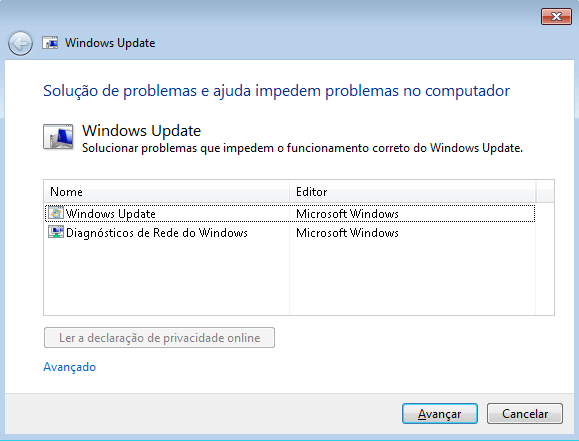 Ferramenta do Windows Update