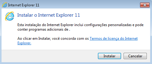 Instalação manual do Internet Explorer 11