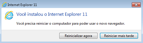 Internet Explorer 11 instalado manualmente