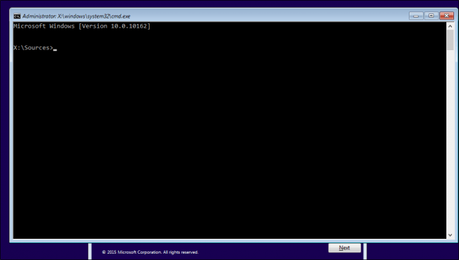 Como resetar senha perdida do Windows 10 1 Windows 10 - Prompt de comando na tela de instalacao