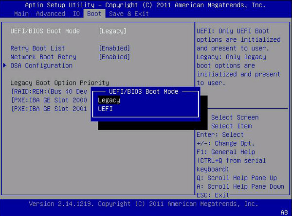 Configurações da BIOS