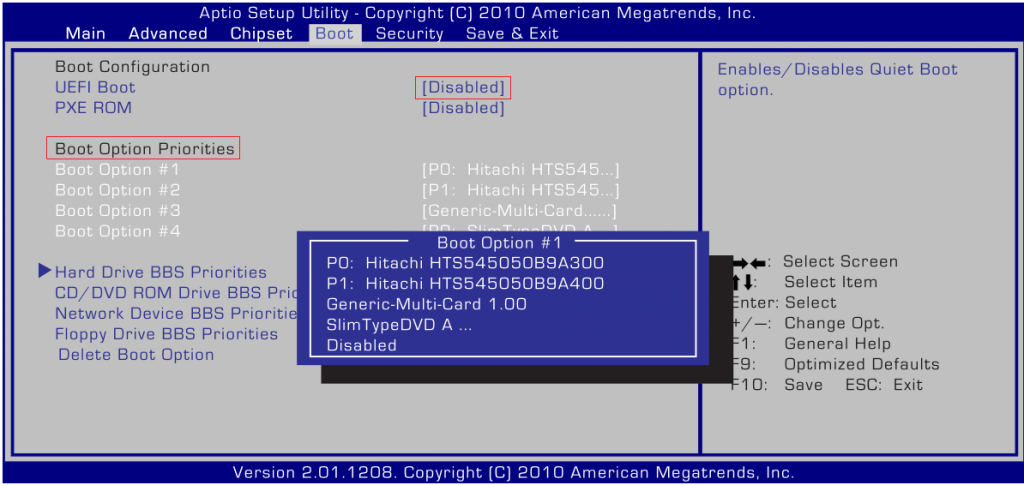 Configurações da BIOS