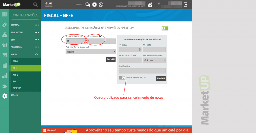 Marketup - Configuração NF-e