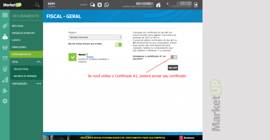 Marketup - Fiscal - Certificado digital