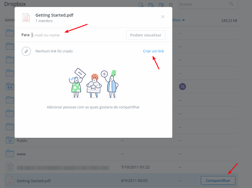 Dropbox - Compartilhando arquivos