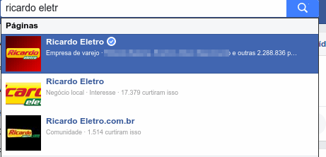 Facebook - Páginas reais