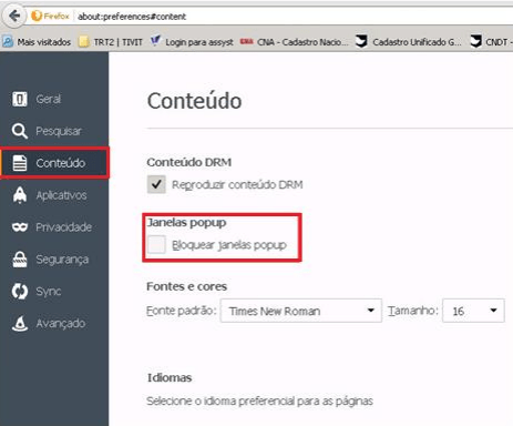 Firefox 52 não executa Java, Silverlight (NPAPI) 5 Firefox - Popups