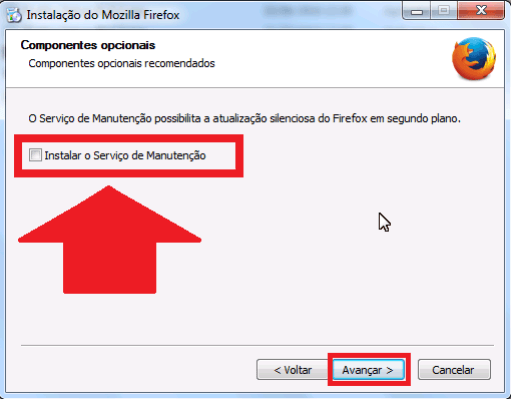 Firefox - Serviço de manutenção