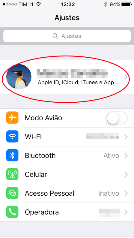 Acessar conta do iCloud