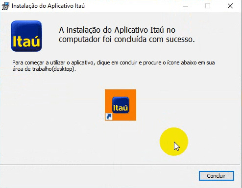 Finalizar instalação do Aplicativo Itaú