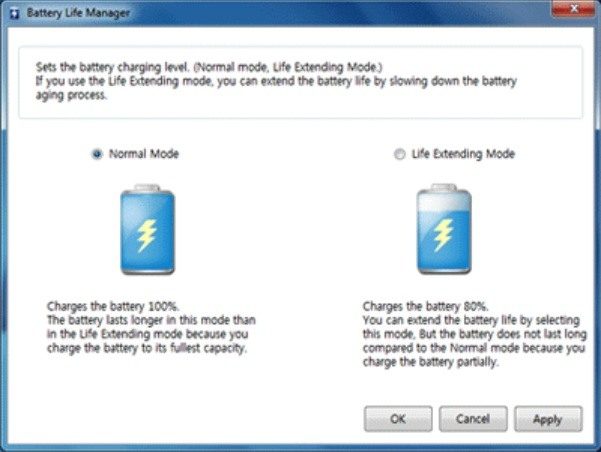 Bateria do notebook carrega até 80% 4 LG Power Manager Suite - Battery Life Mananger