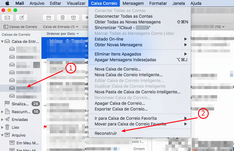 Corrigir problemas no Mail do Mac Os X 1 Mail do Mac Os X - Reconstruir caixa de correio