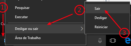 Como mudar a localização da pasta do usuário no Windows 10 4 Fazer logoff no Windows 10