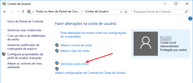 Como mudar a localização da pasta do usuário no Windows 10 7 Gerenciar contas de usuários