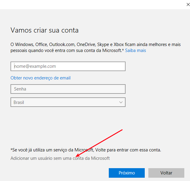 Como mudar a localização da pasta do usuário no Windows 10 11 Interface Windows 10 - Adicionando uma conta local