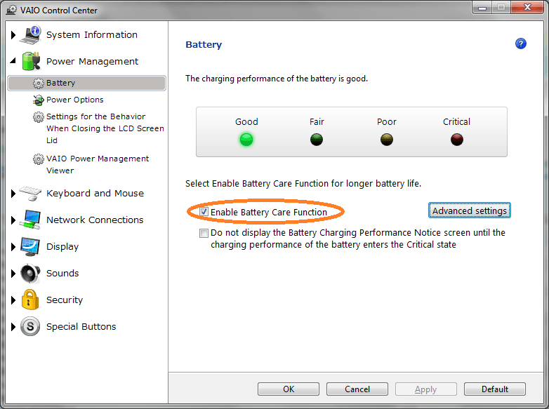 Bateria do notebook carrega até 80% 2 Sony Vaio Battery Care