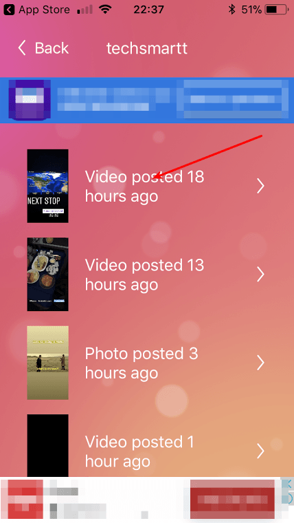 Como baixar Vídeos do Insta Stories no iPhone 4 Escolha o vídeo