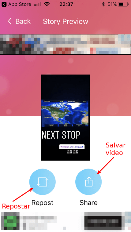 Como baixar Vídeos do Insta Stories no iPhone 5 Repostar ou Salvar ?