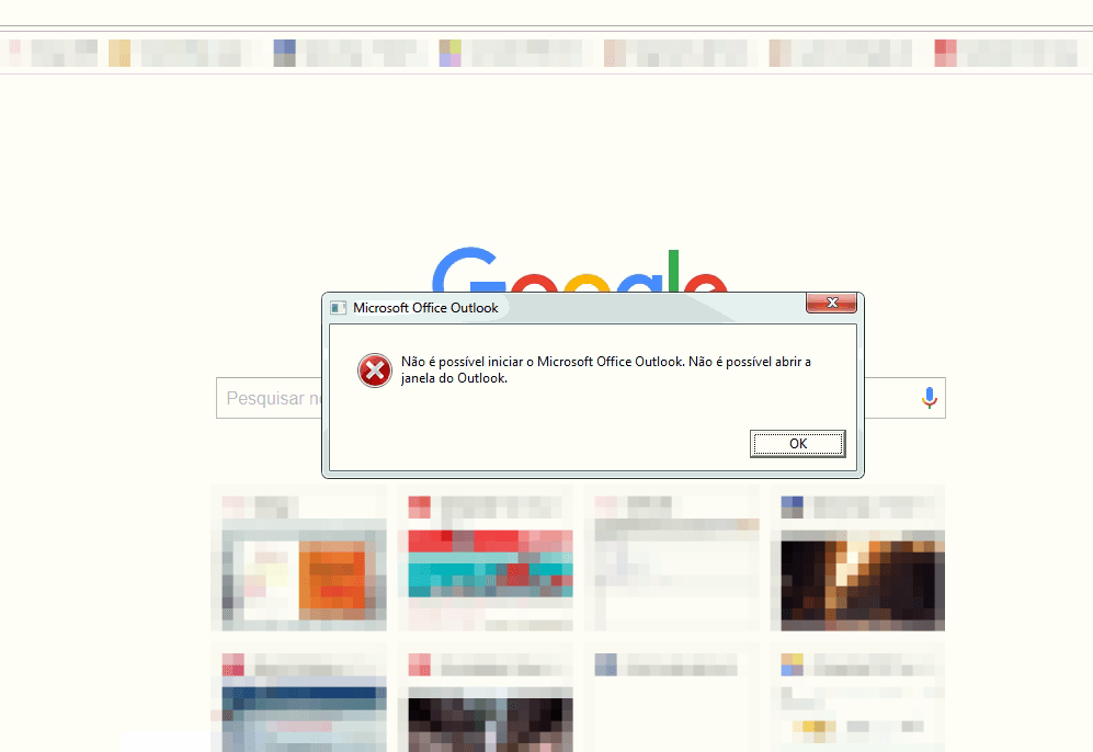Não é possível iniciar o Microsoft Outlook 1 Erro ao abrir o Microsoft Outlook