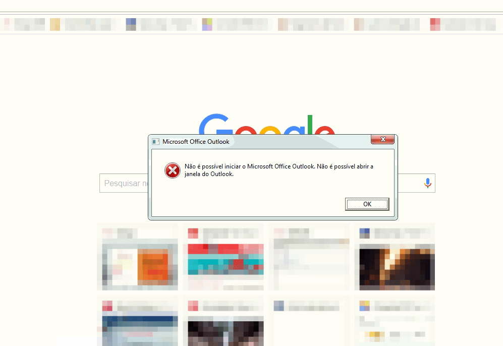 Erro ao abrir o Microsoft Outlook