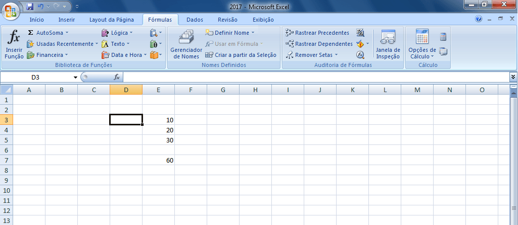 Excel - Fórmula soma não funciona